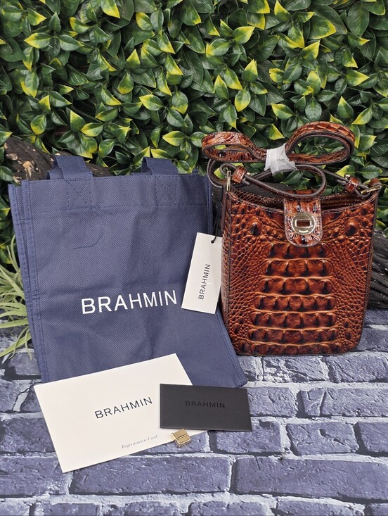 Brahmin Handbags - BRAHMIN Marley Small Leather Crossbody - Pecan Melbourne